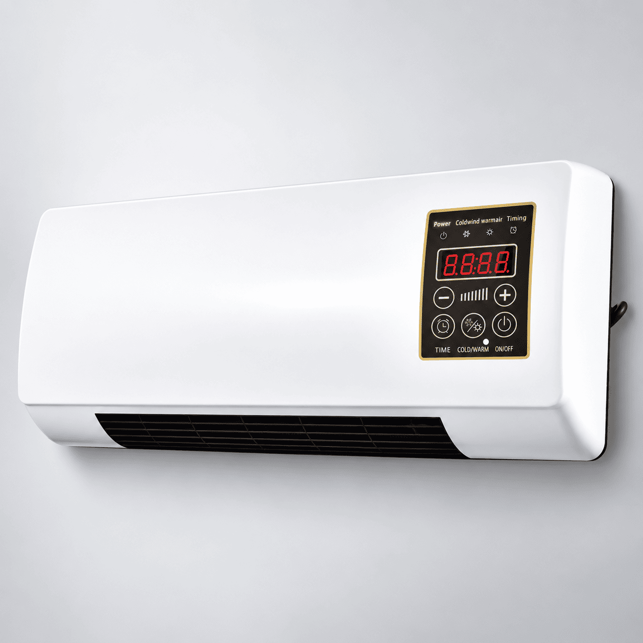 Zidni termoventilator s LED zaslonom i tipkama na ploči